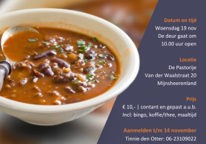 Gezellige Winterkost in de Pastorije in Mijnsheerenland